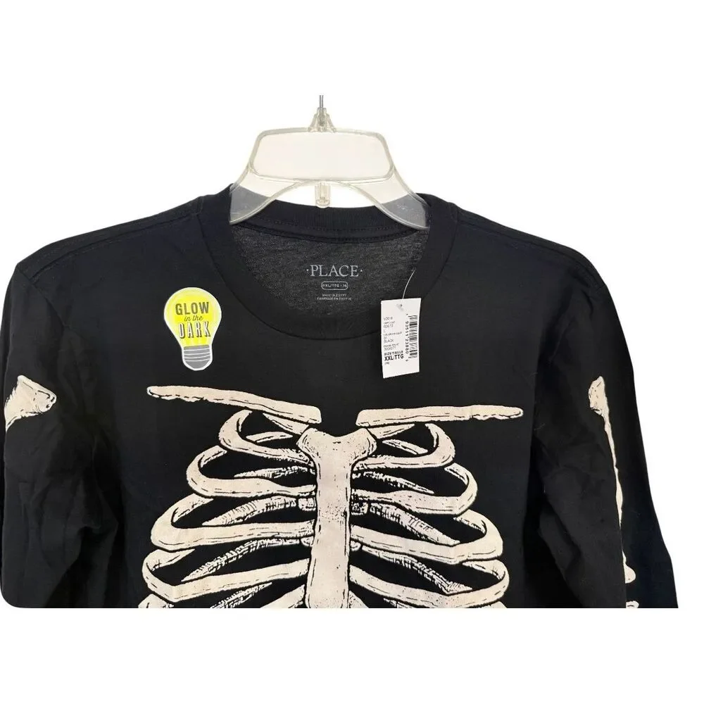 NWT The Children’s Place Halloween Skeleton T-Shirt Family Glow XXL